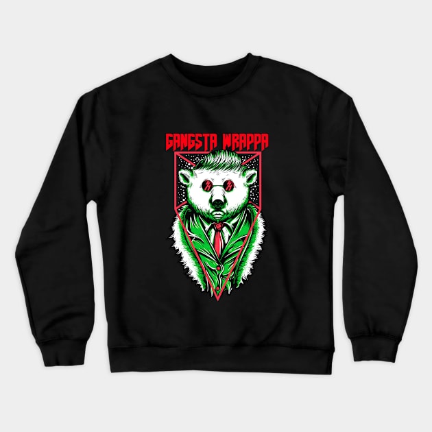 Gangst Wrappa (polar bear) Crewneck Sweatshirt by playerpup